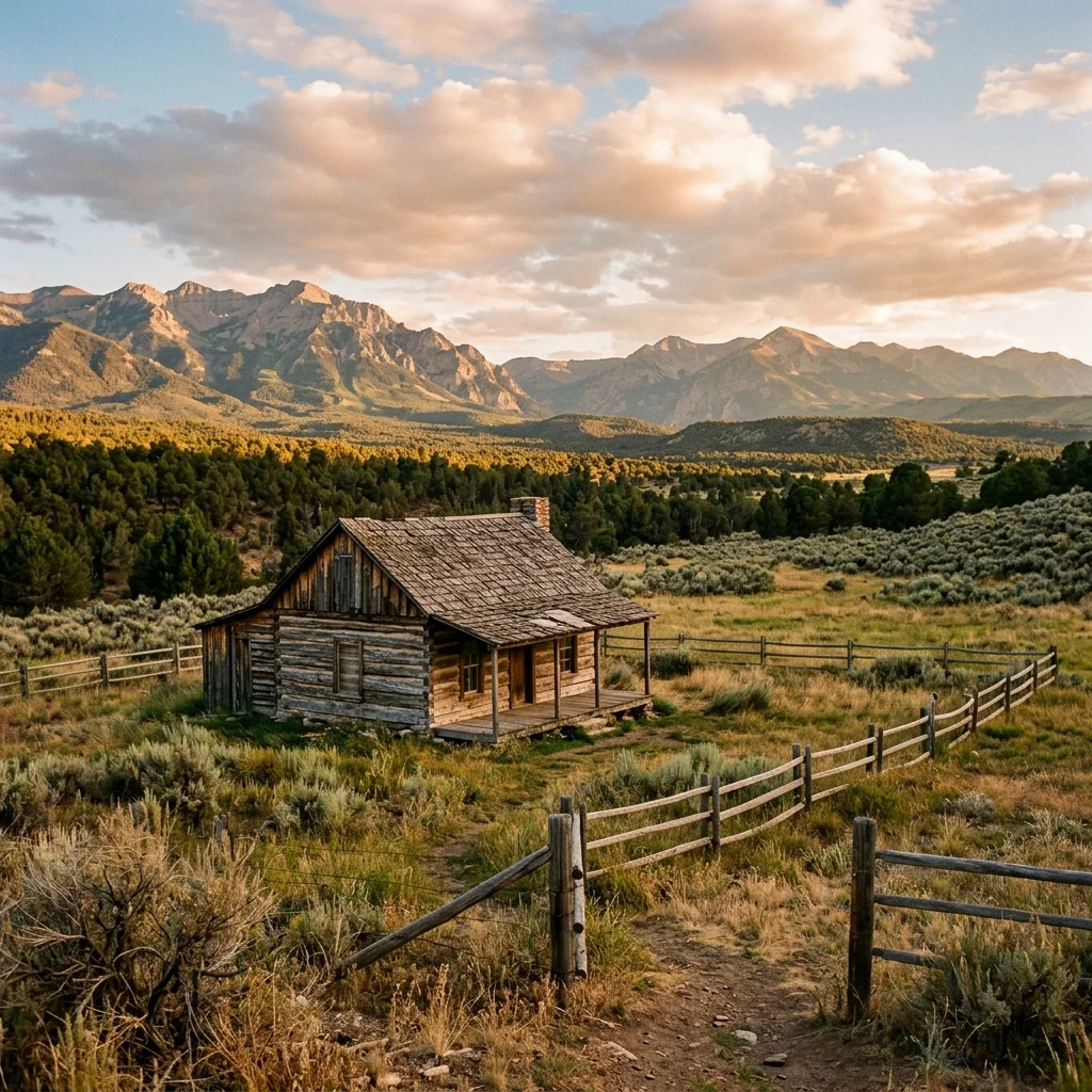 Cedar Fort, Utah rustic historic cabin and valleys