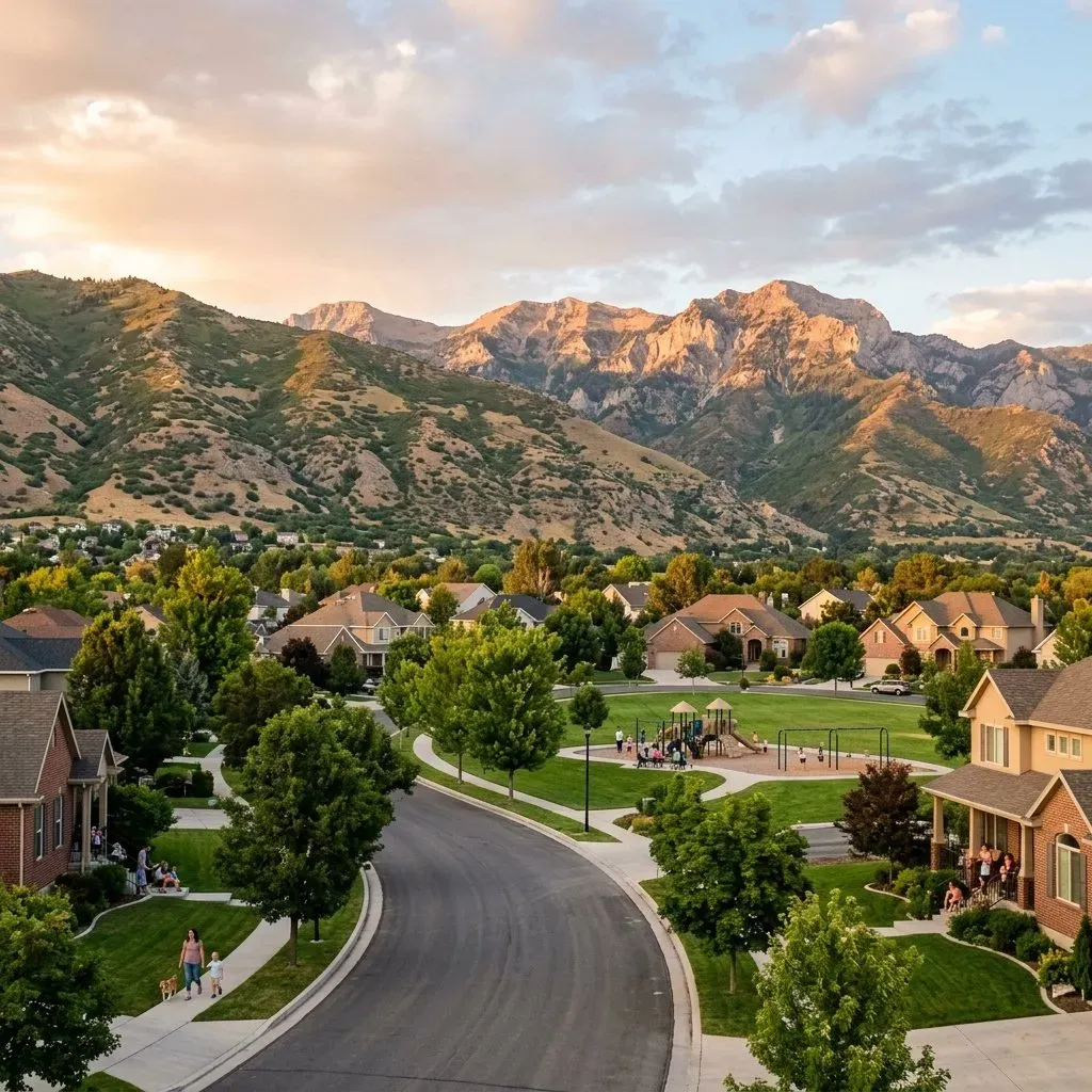 Kaysville, Utah Wasatch foothills and orchards