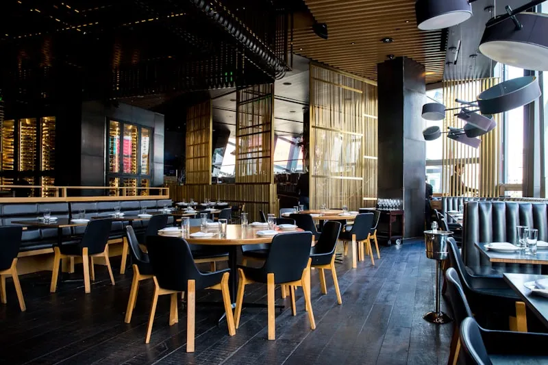 Cozy dining tables in a modern Utah local restaurant
