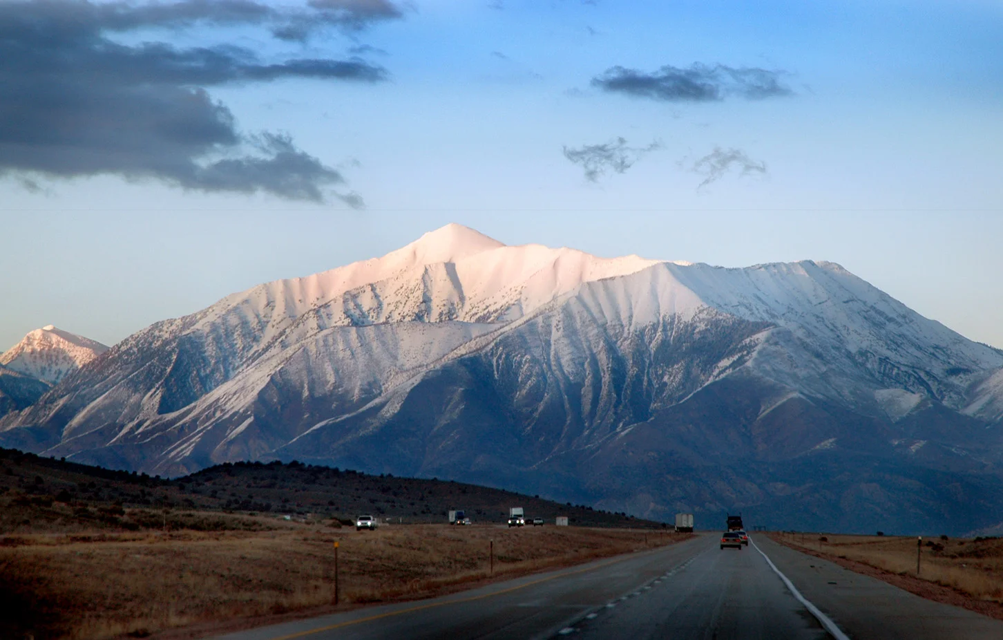 Mount Nebo summit towering above Juab Valley