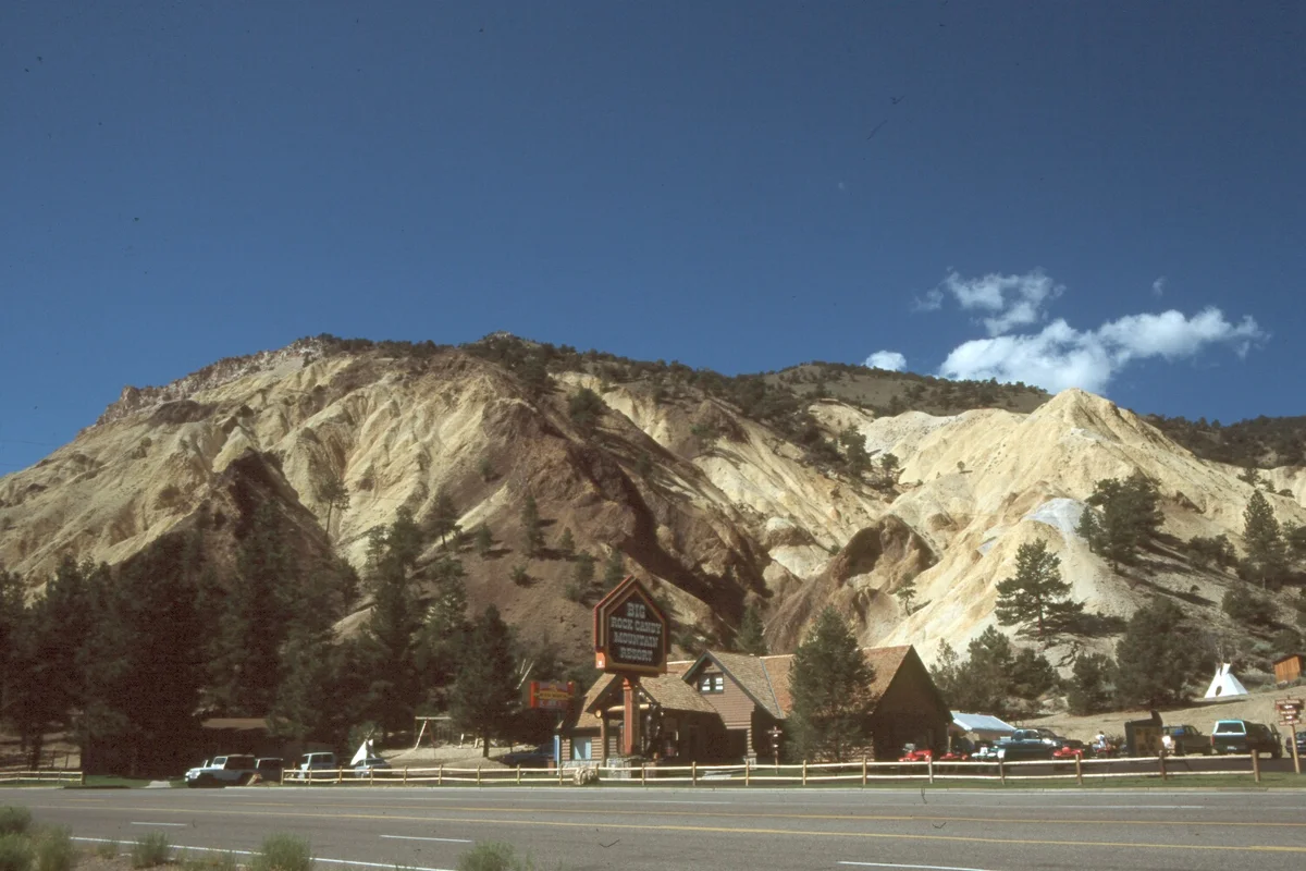 Big Rock Candy Mountain volcanic rock in Marysvale Canyon, Sevier County