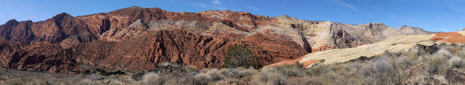 Navajo sandstone bluffs in Snow Canyon State Park